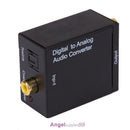 Digital Optical Coax Coaxial Toslink to Analog RCA L/R Converter Adapter
