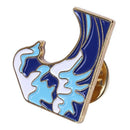 Blue Waves Brooch Enamel Pin Buckle Cartoon Metal Brooch For Coat Jacket Ba