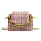 Women Woolen Messenger Shoulder Bags Mini Totes Flap Chain Handbag (Pink)