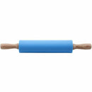 non stick wooden silicone rolling pin silicone for kitchen and baking (blue