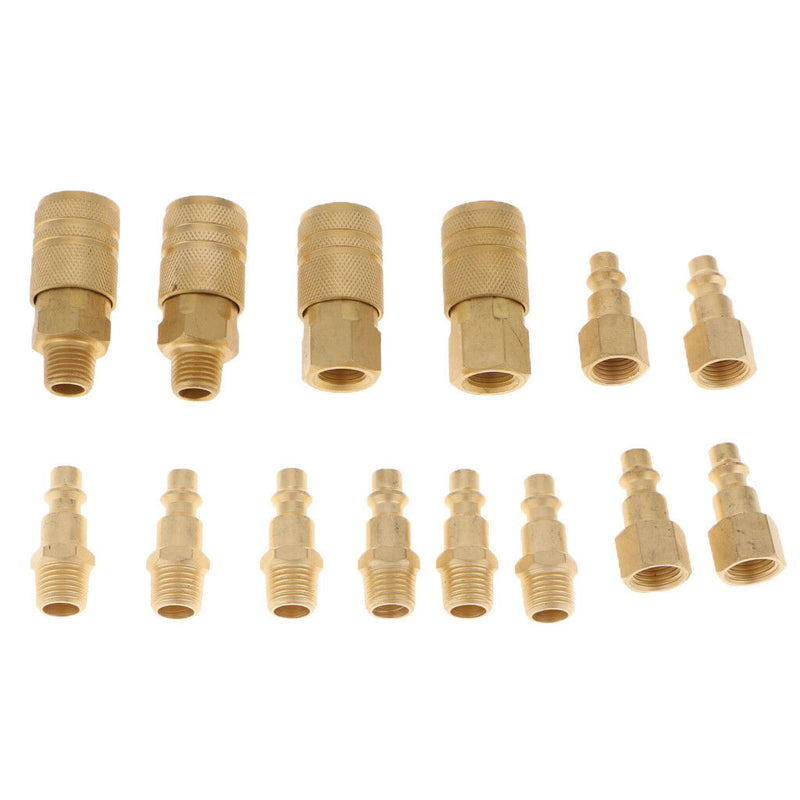 14pcs Quick Release Coupler Set 1/4" Air Hose Connector For Fitting NPT