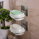 Plastic Suction Cup Soap Bathroom Shower Box Storage Tray Holder Accessori BSE