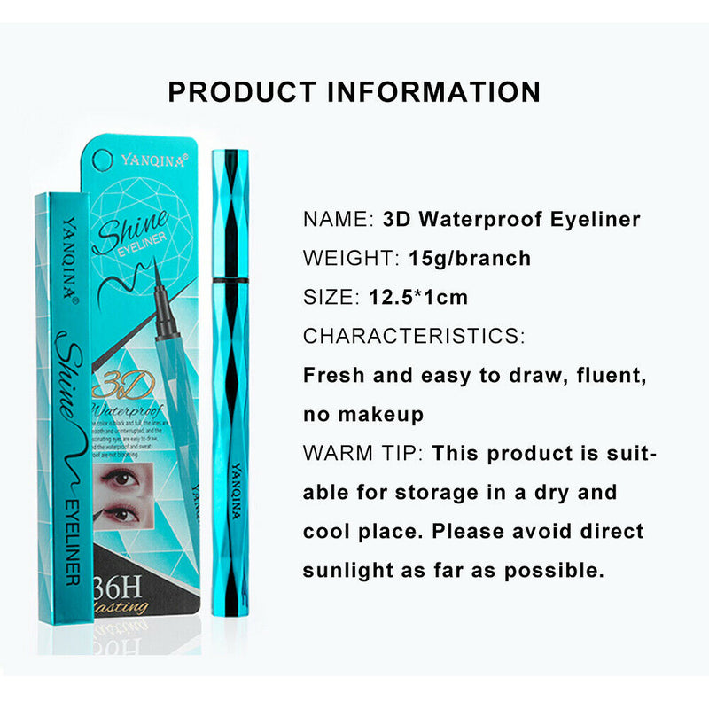 1 x Long Lasting Eye Liner Pencil Waterproof Eyeliner Liquid Pen Cosmetic Beauty