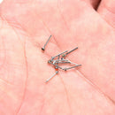 10pcs Crystal Rhinestone Nose Ring Bone Stud Stainless Body Piercing Jewelry 3C