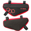 Waterproof Bike Triangle Bicycle Frame Front Tube Bags (Black Red)