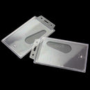 2 x Hard Plastic Vertical Business Identity ID Pass Card Badge Holder 5.5x8.8cm