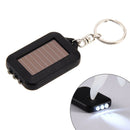 Solar Energy 3 Light LED Electric Torch Key Chain Accessory Black A