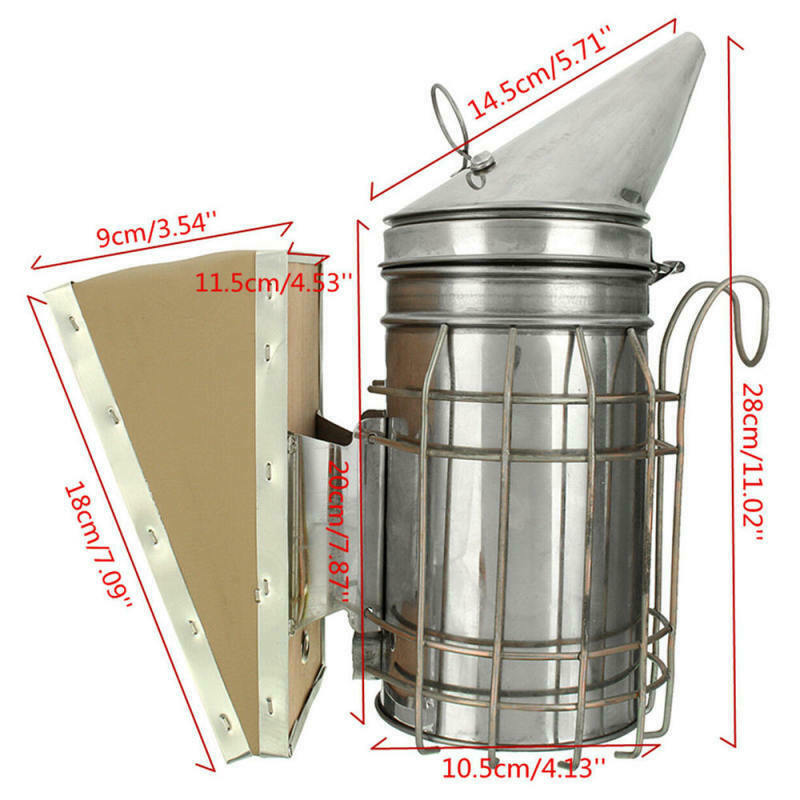 Bee Hive Smoker Stainless Steel w/Heat Shield Beekeeping Equipment Well KOJ