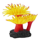 Concrete Base Silicone Coral Anemone Aquarium Plant Decoration, Yellow K9P9