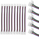 10X New 4 PIN RGB LED STRIP LIGHT TO CONTROLLER CONNECTORS WIRE CABLE 10MM 5050