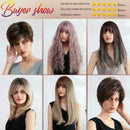Brown Gradient Golden Long Straight Hair Women'S Fiber Wig R3E2 T6M0
