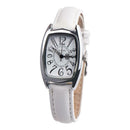 Waterproof Leather Strap Quartz Watch Unisex Square Dial Wristwatch (White) A