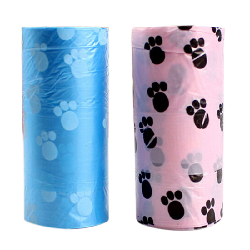 Hot 1Roll/15X Pet Dog Waste Poo Poop Bag Printing Degradable Clean-up Dispens ES