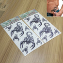 2 Sheet Grey Scorpion Design Temporary Waterproof Tattoos Stickers Body Arts