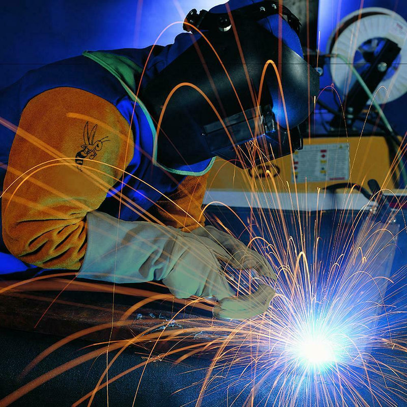 Welding Worker Cow Split Core Leather Gloves Heat Resistant Safety Gloves