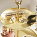 Two-Tier Golden String Disk - Entrance Key Mirror Tray For Jewelry Decorati R3F9