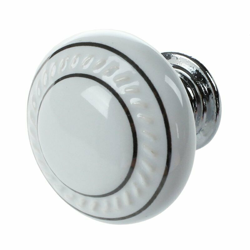 1 x Ceramic Door/Wardrobe/Cabinet/Cupboard Knob Handle Drawer---White