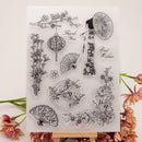 DIY finished cherry scrapbook blossom kimono chapter stamp Transparent seal