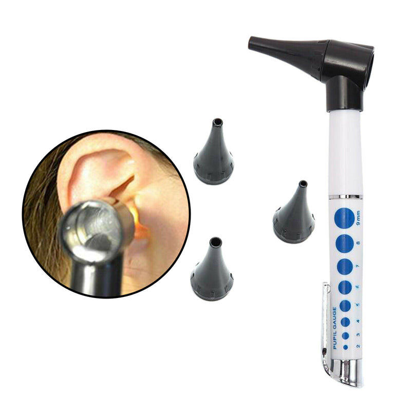 12.8cm White Professional Ear Otoscope Instruments Ear Light Ear Magnifier Set