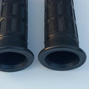 2 x Black Rubber Non-Slip Handlebar Grips for Wheelbarrow, Tractors, Mowers