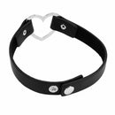Elegant Love Heart Choker Leather Collar Punk Heart Goth Fans Necklace