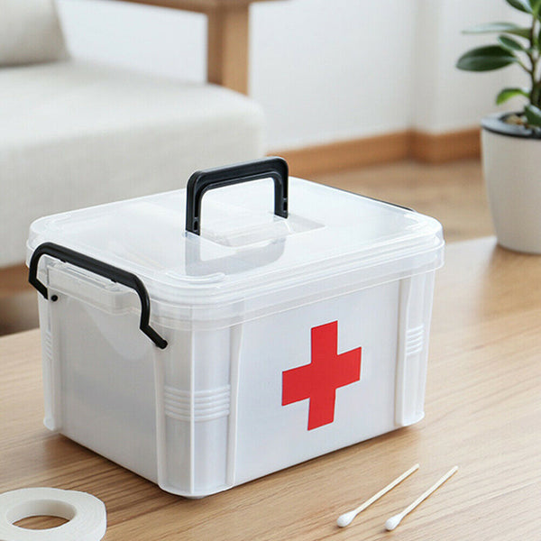 Plastic Multi-layer Medicine Chest Emergency Kit First Aid Drug Storage Box #SFD