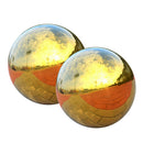 2 x Hollow 304 Stainless Steel Exercise Balls Globes, Floating Pond Gazing