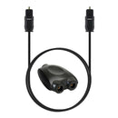 1m Digital Optical Audio Toslink Cable Cord +1 IN 2 OUT Splitter Adapter