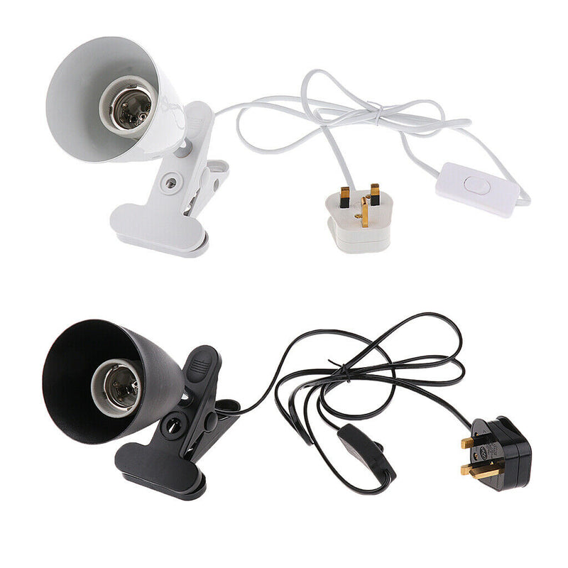 E27 Reptile Lamp Bulb Holder UVB Infrared Basking Light Holder Black