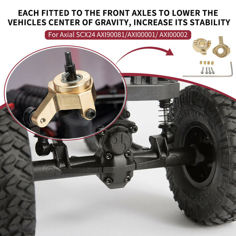 2pcs Steering Knuckle Counterweight Brass Upgrade Part For AXIAL SCX24 AXI90081
