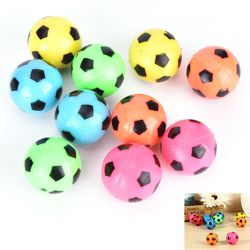 10 Pcs Bouncing Football Ball Rubber Elastic Jumping Soccer Kid Outdoor Toys   Z