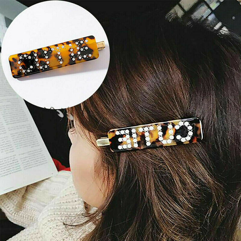 Women Girl Fashion Rhinestone Leopard Hairpin Barrette Hair Slide Clip headwear