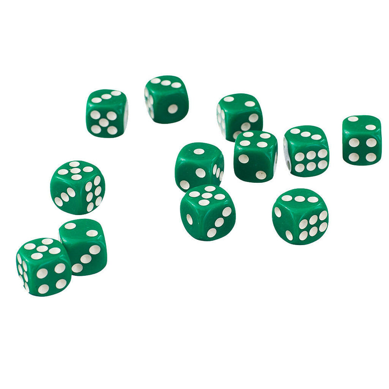 Lot 50x 12mm Opaque Six Sided Spot Dice Games D6 for D&D RPG Gaming Green