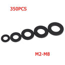350pcs/box M2-M8 Nylon Plastic Insulation Washers Plumbing Leakproof Gasket