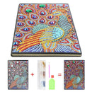 DIY Peafowl Special Shaped Diamond Painting 50 Pages Sketchbook A5 Notebook