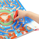 Wooden Magnetic bead ball pen Maze Puzzle Magnetic Board ring track Game Ed