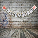 Engaged Hearts Banner Bunting Wedding Bridal Shower Engagement Party Decor M6G8