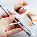 Nail File Cuticle Spoon Pusher Remover Stainless Steel Manicure Trimmer Tool LJ