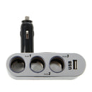 12V 24V DC Triple 3 Way USB Socket Car Cigarette Power Adapter Lighter Spli