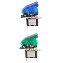 2 Pieces Universal Car 12V 20A Rocker Green+Blue LED Light Toggle 2Pin Switch