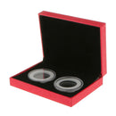 Fancy Double Coins Holder Display for 40MM Commemorative Coins Gift Box Red