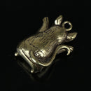 Brass Zodiac Rat Statue Key Chain Rings Pendants Metal Copper Car KeychainTEUSTE