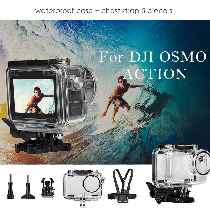 5pcs Waterproof Case Cover Chest Strap Long Screw Base for DJI OSMO Action