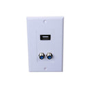 3Ports HDMI Ethernet USB 2.0 Port RCA Coaxial Wall Plate Jack Socket Panel