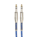 Nylon Braided 6.35mm 1/4 TRS Male Cable Patch Connector for Guitar Bass 1m