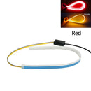 2x Flexible Tube LED Strips Daytime Turn Signal Lights 30cm Red+Yellow