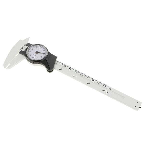 150 mm 6 inch Dial Caliper Plastic Vernier Meter Outside Inside   Black