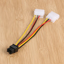 5pcs Large Head Dual 4pin to 6pin Graphics Card External Power Line