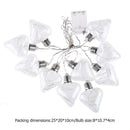 100 LED Copper Wire Battery Lights String Loving Heart-Shaped Bulb Lamp