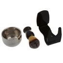 Badger bristle shaving brush + Acrylic bristle holder + Bowl + Shaving soap I8D9